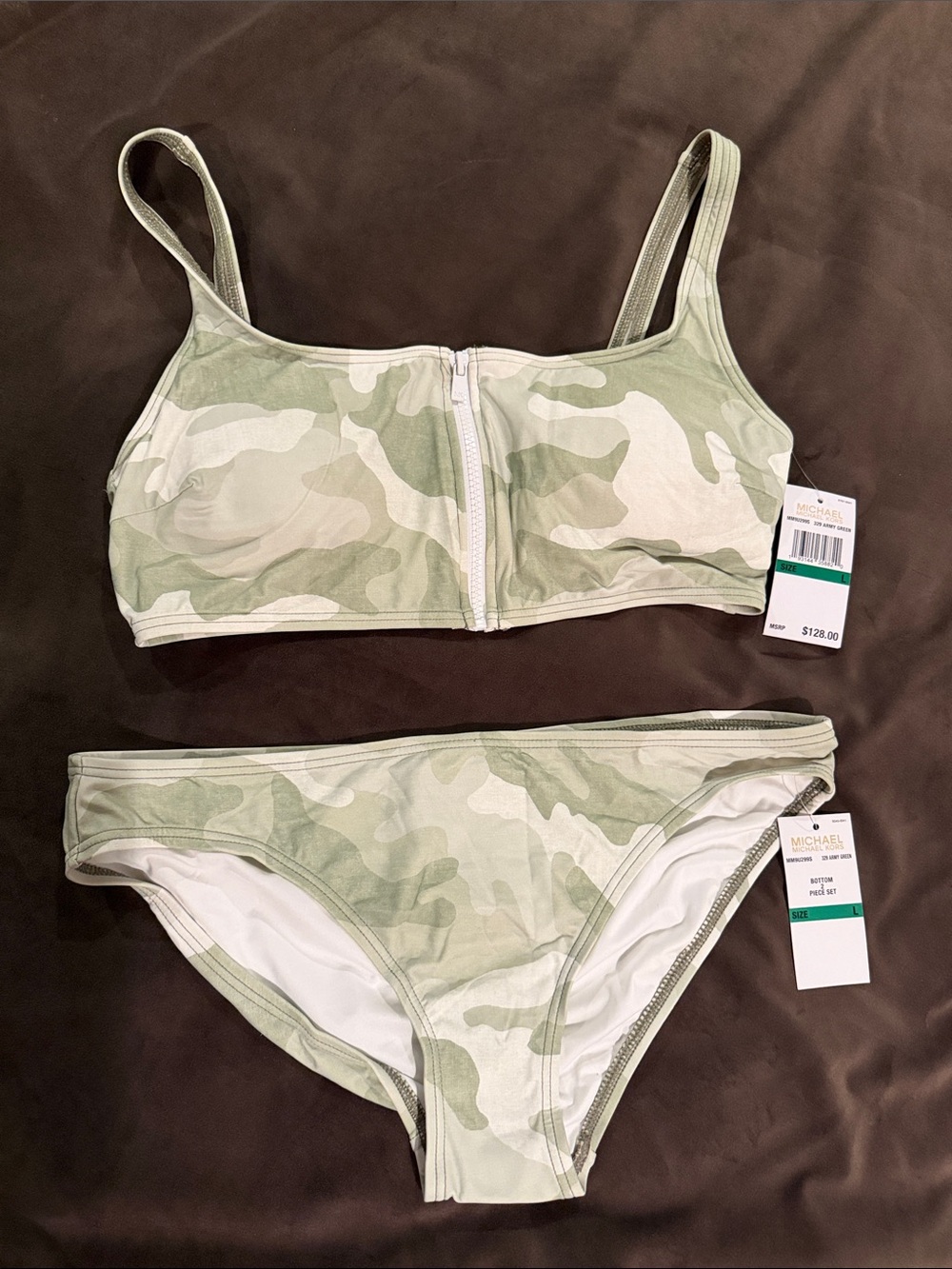 Michael Kors Army Green Camo Bikini Set